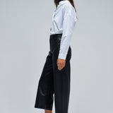 Pantalón SALSA JEANS True Cropped Wide Efecto Piel Black