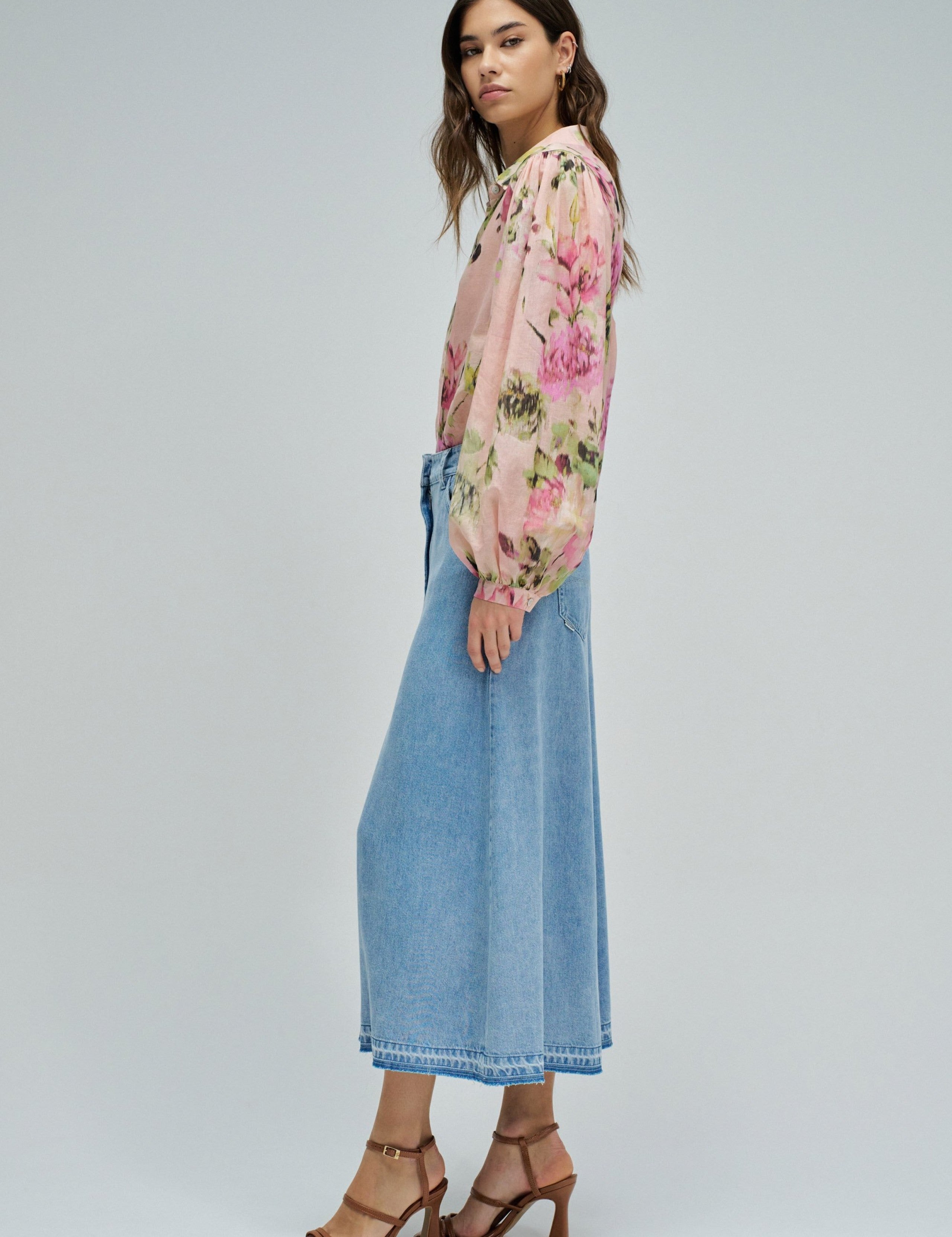 Falda SALSA JEANS Midi en Denim Lightdenim