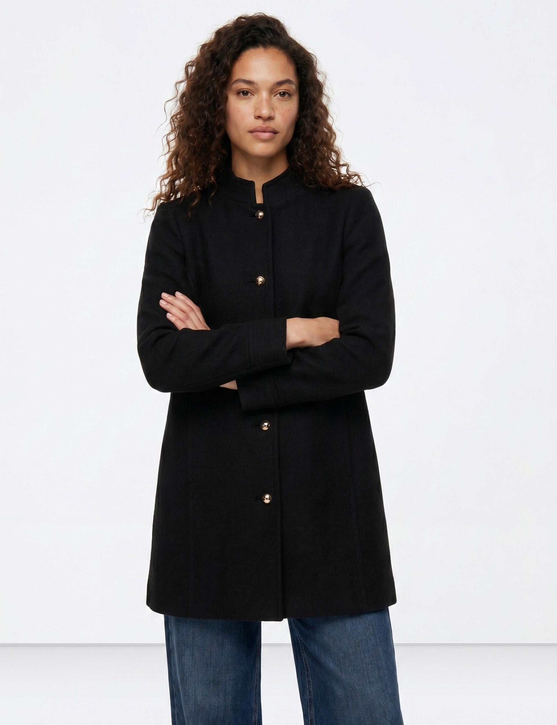 Abrigo TIFFOSI Florença Black, modelo frontal