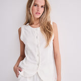 Chaleco ICHI Linno Cloud Dancer