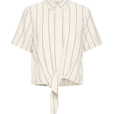 ICHI Linno Natural Ecru Stripe Shirt
