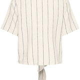 ICHI Linno Natural Ecru Stripe Shirt