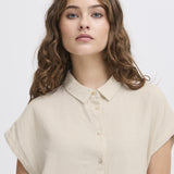 Camisa ICHI Linno Natural Ecru