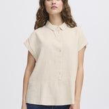 Camisa ICHI Linno Natural Ecru