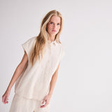 Camisa ICHI Linno Natural Ecru