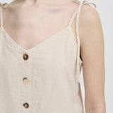 Top ICHI Linno Natural Ecru