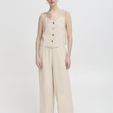 Top ICHI Linno Natural Ecru