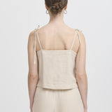 Top ICHI Linno Natural Ecru