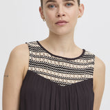 ICHI Ragni Schwarzes Top