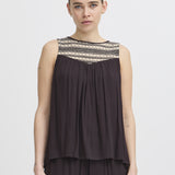 ICHI Ragni Schwarzes Top