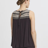 ICHI Ragni Schwarzes Top