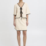 ICHI Marrakech Total Eclipse Stripe Aop Skirt