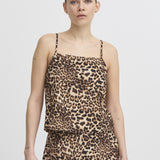 ICHI Anisse Animal Print Top 