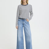 Camiseta ICHI Mira Loose Total Eclipse