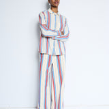 Camisa ICHI Fanni Blue + Red Stripes