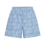 ICHI Ihodette Hellblaue Denim-/Cloud-Dancer-Shorts