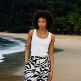 ICHI Ihlinno Graphic Animal White Skirt