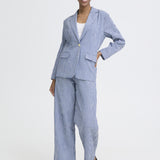 ICHI Ihjilma Sodalite blau/weiß karierter Blazer