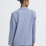 ICHI Ihjilma Sodalite blau/weiß karierter Blazer