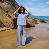 ICHI Ihjilma pants Sodalite blue/white check