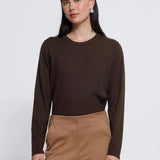 IHLULS O-NECK LS ICHI chocolate torte - front