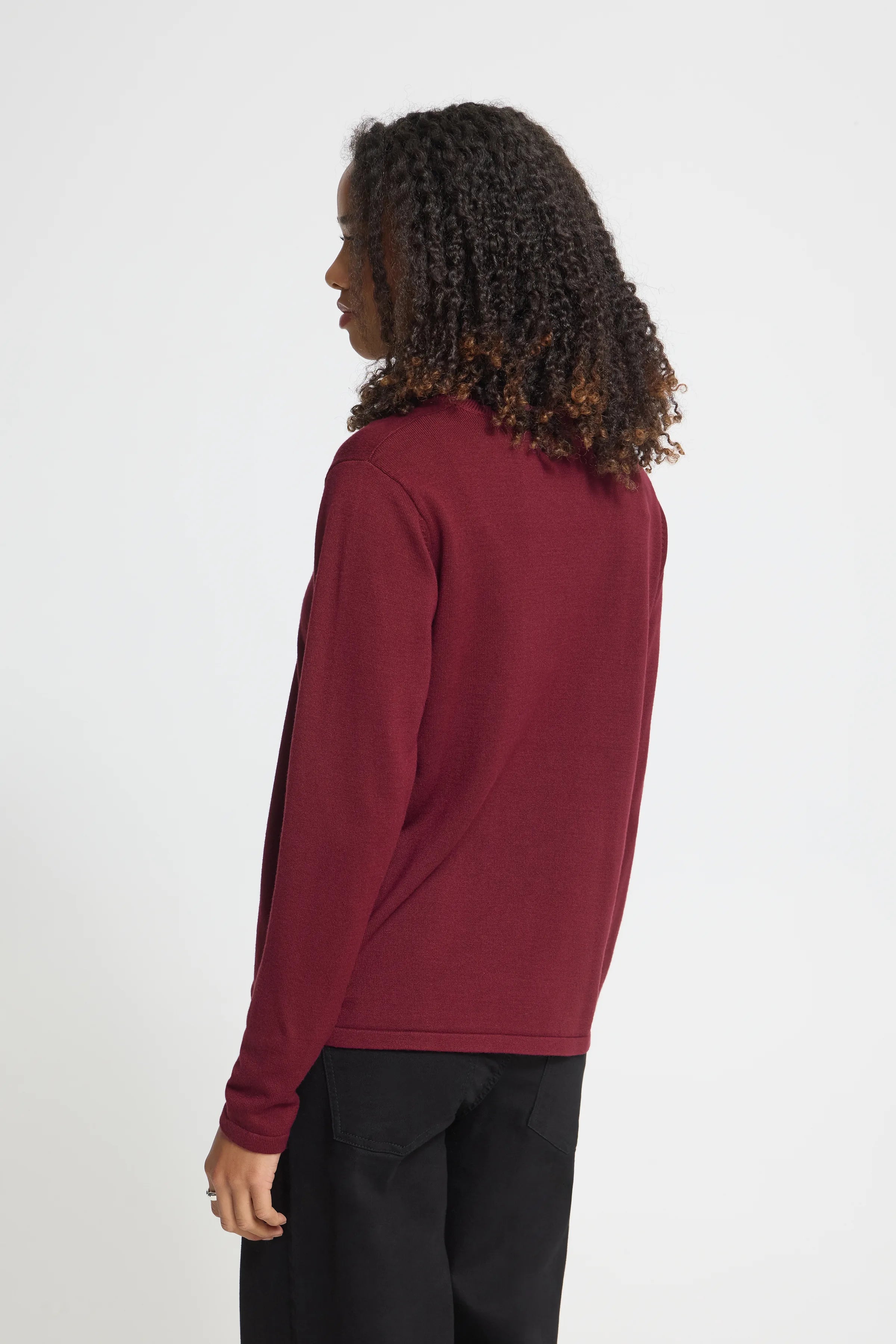 IHLULS O-NECK LS ICHI rhododendron - front