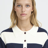 Polo ICHI Luls Total Eclipse / White Stripes