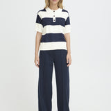 Polo ICHI Luls Total Eclipse / White Stripes