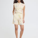 Shorts ICHI Ginni Cross Stitch Flowers