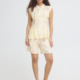 Camisa ICHI Ginni Cross Stitch Flowers