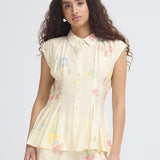 Camisa ICHI Ginni Cross Stitch Flowers