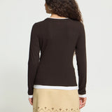 IHNELLAYA LS ICHI chocolate torte / cloud dancer - front