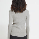 IHLULS RIB POLO CA ICHI light grey melange - front