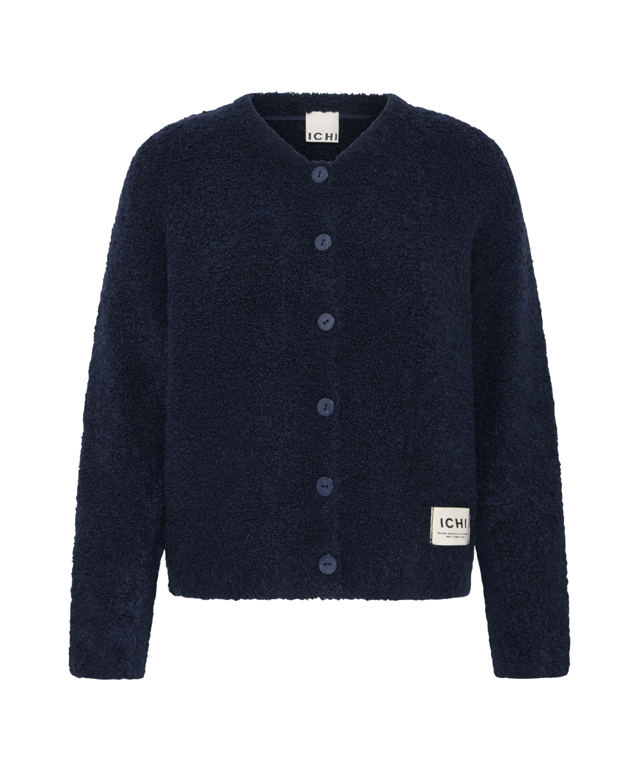 Cárdigan ICHI Sarisa Maritime Blue - ECRU