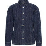 Camisa ICHI Isalia Dark Blue - ECRU