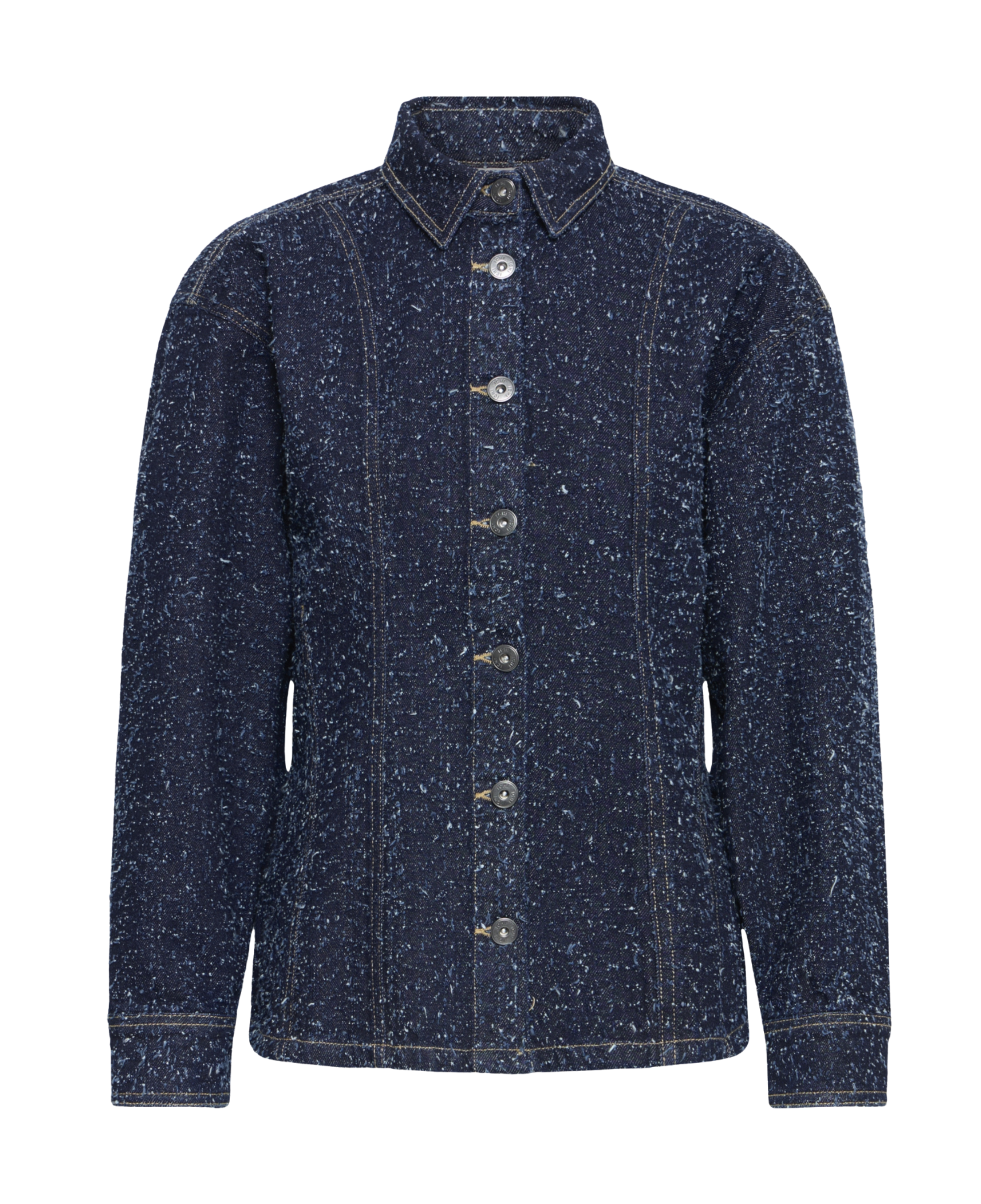 Camisa ICHI Isalia Dark Blue - ECRU