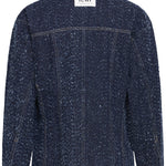 Camisa ICHI Isalia Dark Blue - ECRU