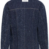 Camisa ICHI Isalia Dark Blue - ECRU