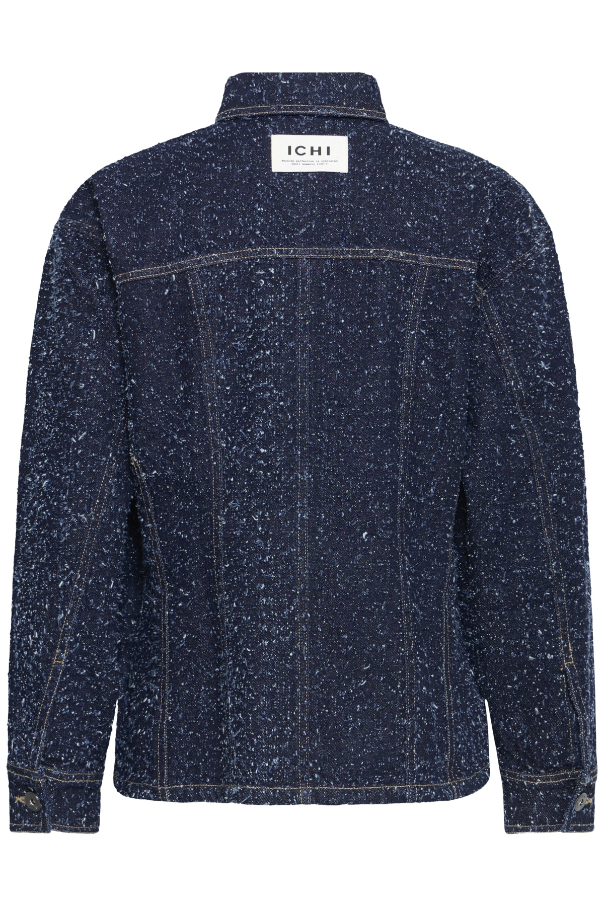 Camisa ICHI Isalia Dark Blue - ECRU