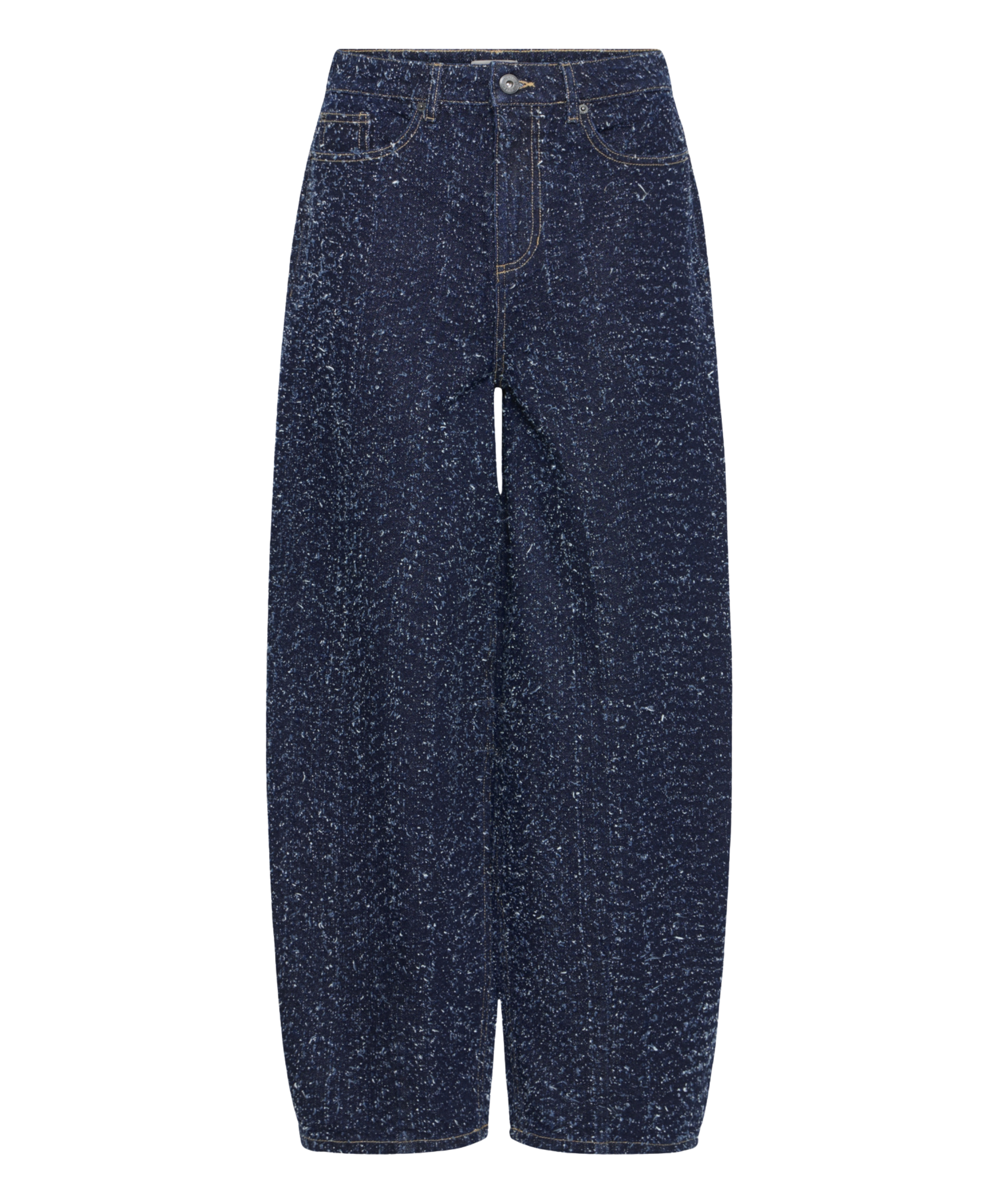 Pantalón ICHI Isalia Dark Blue Broken Denim - ECRU