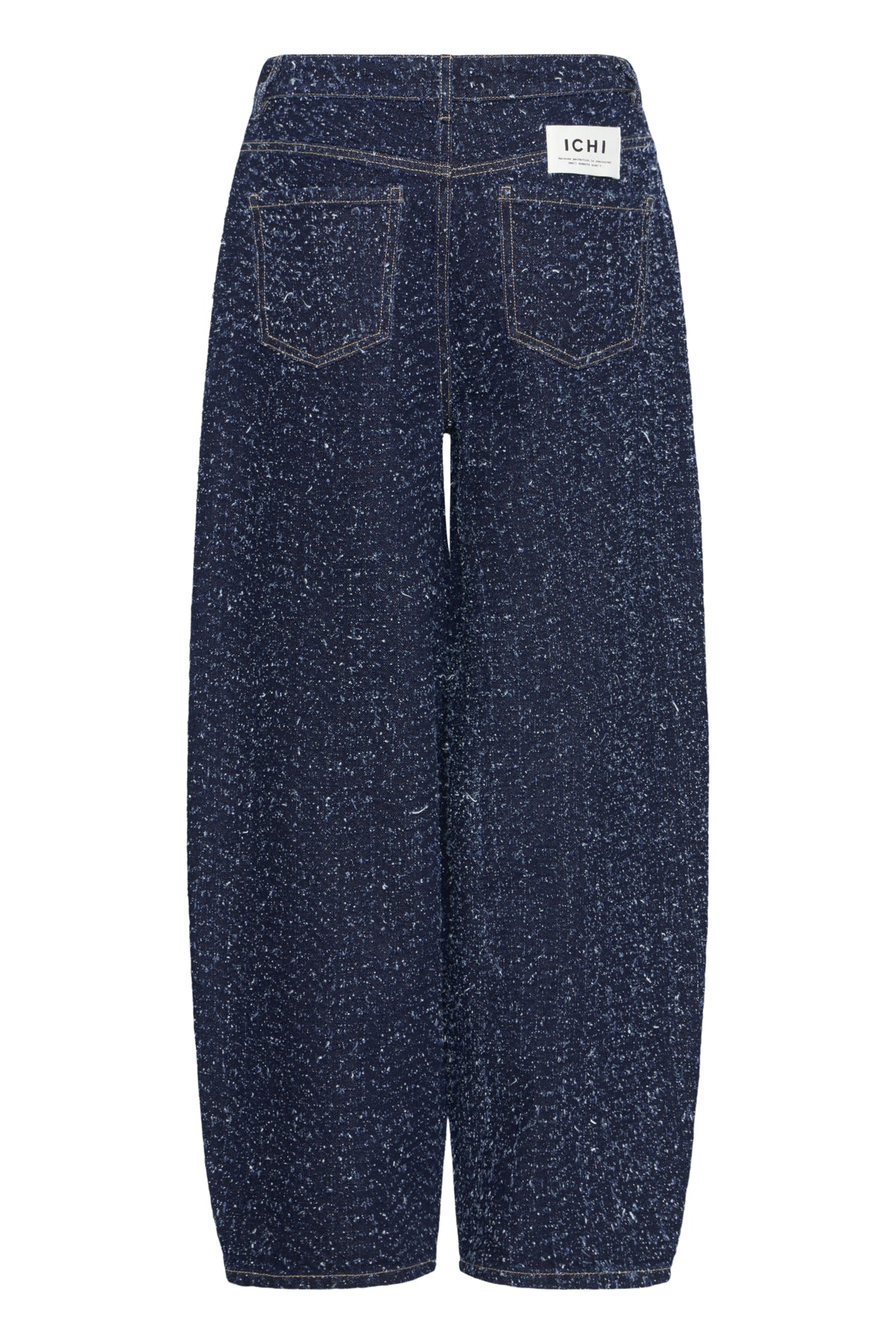Pantalón ICHI Isalia Dark Blue Broken Denim - ECRU