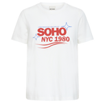 Camiseta ICHI Camino Loose Cloud Dancer - ECRU