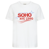 Camiseta ICHI Camino Loose Cloud Dancer - ECRU