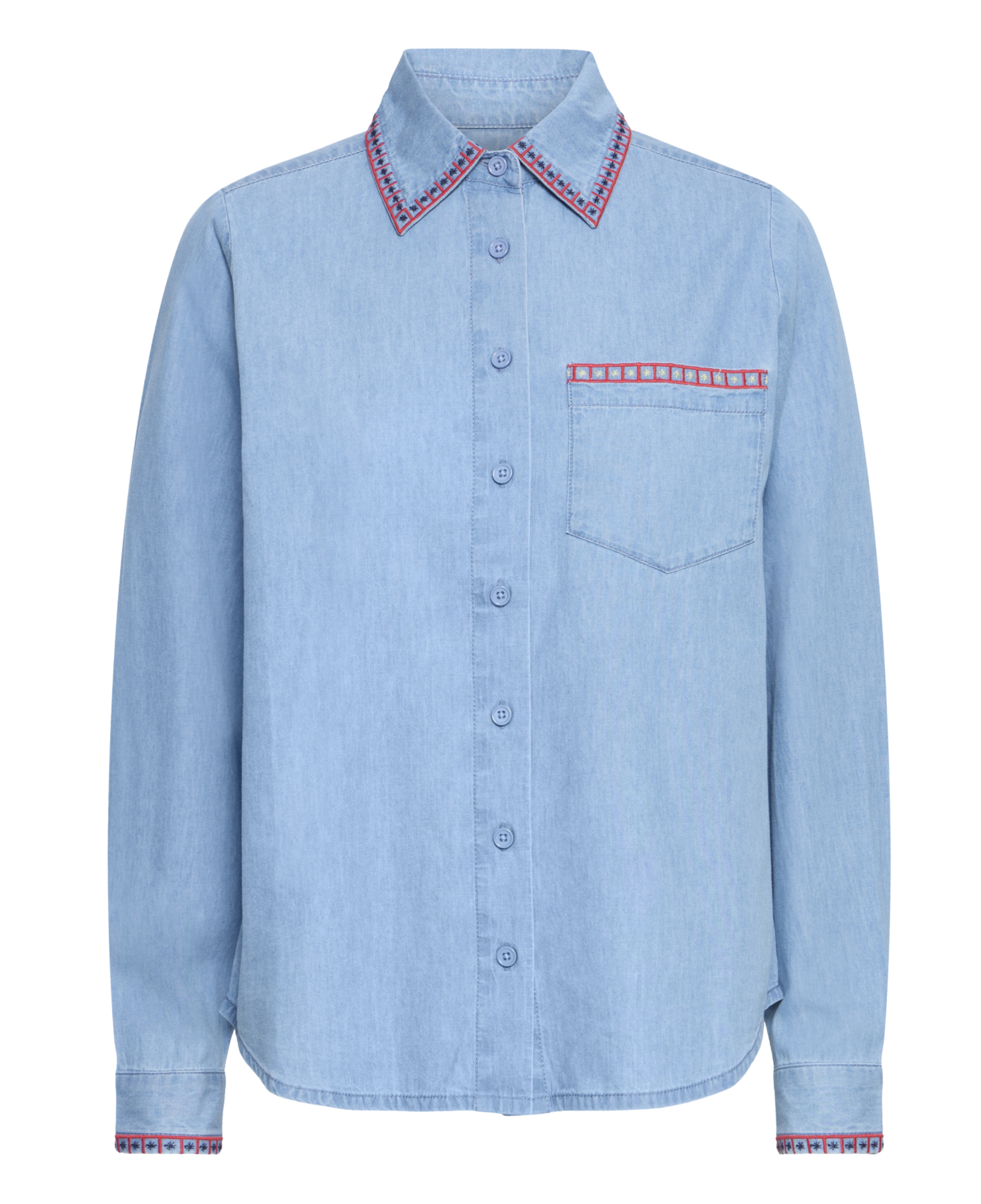Camisa ICHI Barcy Light Blue - ECRU