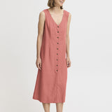 B.YOUNG Falakka Button Hellmahagonikleid