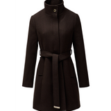 Abrigo SALSA JEANS Paño Grace con Cinturón Dark Brown