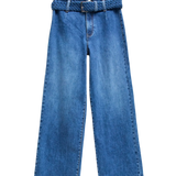 SALSA True Cropped Wide Jeans mit Gürtel 