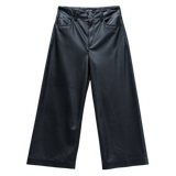 Pantalón SALSA JEANS True Cropped Wide Efecto Piel Black