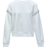 SALSA JEANS Sweatshirt mit weißen Strasssteinen