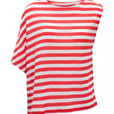 SALSA JEANS Asymmetrisches Top mit roten Streifen